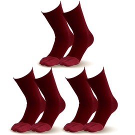 Ciel Socks That Stay Warm To Your Fingertips, Super Value 3 Pairs Set, Warm, Far Infrared Processing, Ceramic Stretch Bunion Protection, Health 5 Toe Socks, Engine x Cherry Pink: 3 pairs of the same