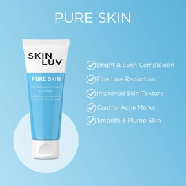 SKINLUV Pure Skin Lightning & Whitening Face wash Enriched with AHA-Glycolic Acid | For Dark Spot & Tan Removal, Exfoliates, Revives & Promote Even Skin Tone for Men & Women 100ml