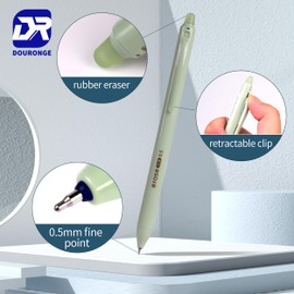 12-Pack Erasable Gel Pens, 0.5mm Fine Tip, Quick Dry Blue Ink, Easily Erase, Smooth Writing, No Smudge, Click Design - Perfect for Journaling, Note-taking, Work, School, Study, and Gift Giving