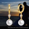 JAXXEL White Pearl Earrings for Women, Fishhook Pearl Drop Earrings