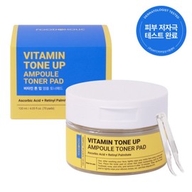 Foodaholic Vitamin Tone-Up Ampoule Toner Pads 70 Sheets (120ml) / Low-irritation Whitening Tone Improvement / 푸드어홀릭 비타민 톤업 앰플 토너패드 70매(120ml) 저자극 화이트닝 톤개선