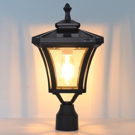 Godawn Outdoor Solar Lamp Post Light, WG4345Q-A Dusk to Dawn Bright Colored LED Waterproof 3-Inch Aluminum Post Light for Pole Deck Yard Garden Gates Patio Walkway