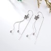 925 Sterling Silver Threader Earrings Tassel Chain Dangle Drop Long