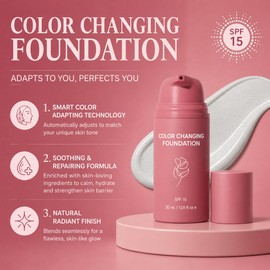 Color Changing Liquid Foundation,Skin Tone Adapting,1 Fl Oz