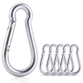 Yogayet 6 Pcs Carabiner Clip 304 Stainless Steel Spring Snap Hook - M7 2.76 Inch Heavy Duty Carabiner Clips Quick Link Carabiners for Indoor & Outdoor Activity, Camping, Climbing, Fishing, Hiking