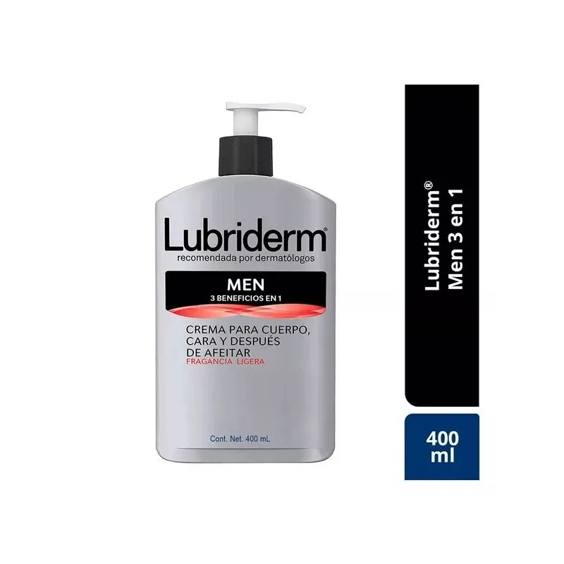 LUBRIDERM MEN 3EN1 CREMA CARA CUERPO & DESPUES DE AFEITAR/400ML/<wbr/>HYDRATING