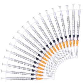 20Pack 1ml with 25 Gauge 1 Inch Multiple Uses Measuring Tools, Dispensing Measuring Tool, Laboratory Accessories, Individually Wrapped for Oil or Glue