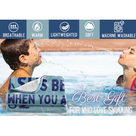 Swimming Gifts, Swimmer Blanket Women, Men, Teen Girls, Teammate, Coach - 50" x 65" Throw, Flannel Blanket - Just Keep Swimming - Blue