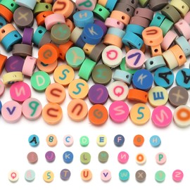 150pcs Alphabet Polymer Clay Beads for Kids 10mm Mixed Heishi Spacer Beads Supplies for Bracelet Necklace Jewelry Making(Alphabet)