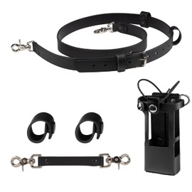 Perfect Fit firefighter radio strap and holder leather Bundle Set Includes radio holster, strap, sway strap, cord keepers