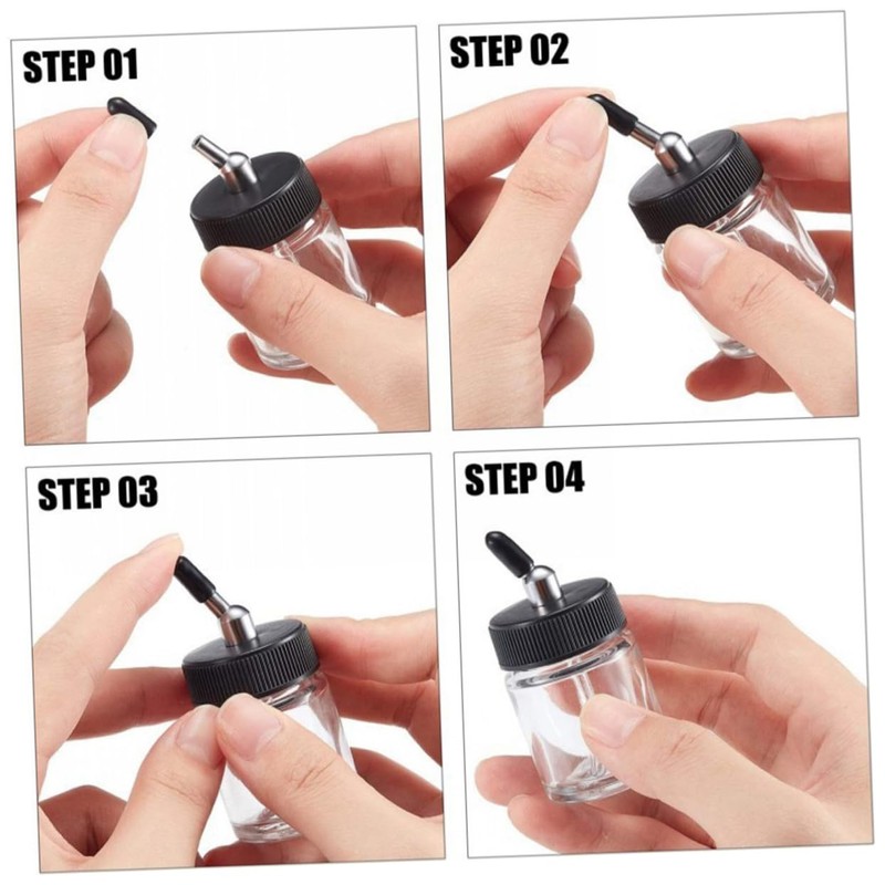 jojofuny 20pcs Airbrush Bottle Cap Durable Plastic Nozzle Caps for