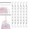 ICEBLUEOR 6 Pack Space Saving Hangers, Stainless Steel Hangers for Clothes Space Savers, Portable Closet Wardrobe Storage Organiser for Coat Trouser Shirts and Suits