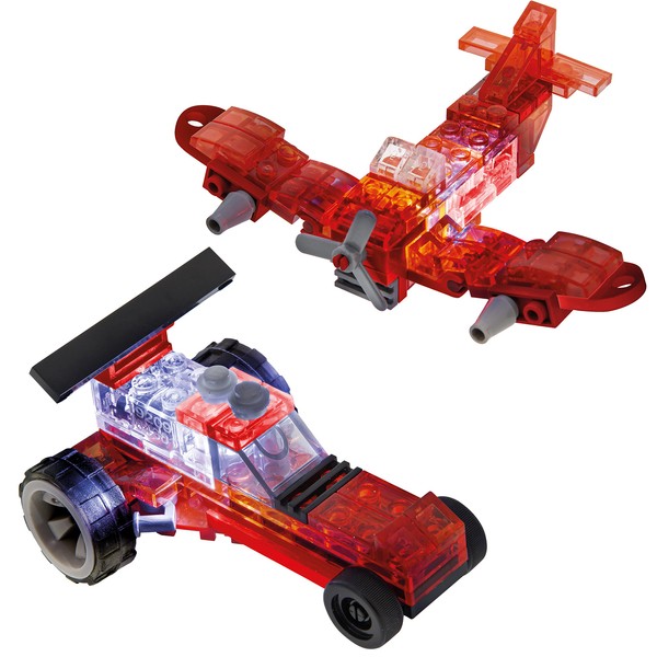 giochi preziosi s.p.a. LAM02201 Laser Pegs Microsparks-Vehicles 2 Pack Red