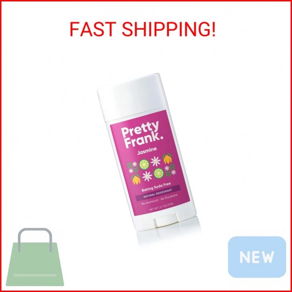 Pretty Frank Natural Aluminum-Free Deodorant Stick, Baking Soda-Free, Jasmine (1