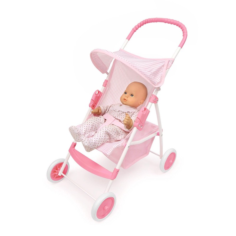 Badger Basket Folding Doll Umbrella Stroller for Dolls Up to