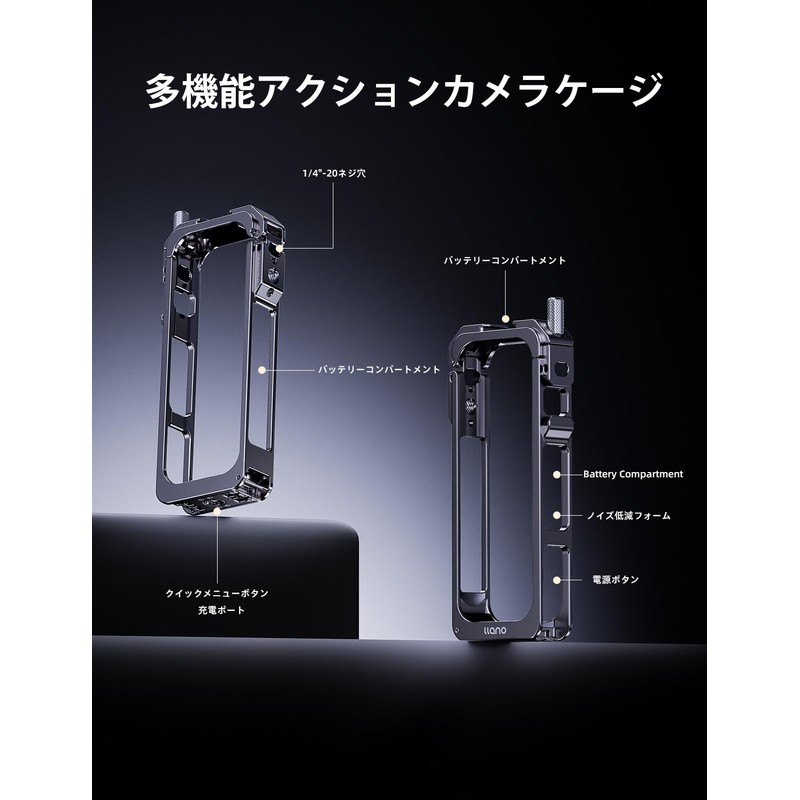 LLANO Camera Cage for Insta360 X5 Aluminum Alloy Multifunctional Extended