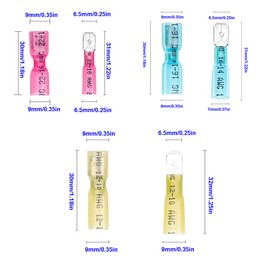 Ruidee 120PCS Heat Shrink Spade Connectors,Female and Male Spade Terminlas, Quick Disconnect Connectors for Automotive Watercraft Electronics Crimp Connectors URS