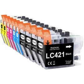 LC421 Printer Cartridges Compatible with Brother LC421 Multipack Cartridges for Brother DCP-J1050DW DCP-J1140DW MFC-J1010DW Pack of 10