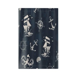 Wpshijia Light Switch Cover Plate Navy Blue Nautical Anchor Sailboat Wall Plate Cover 1 Gang Blank No Device Decorative Outlet Covers Electrical Switchplate for kids room Bathroom Home Decor