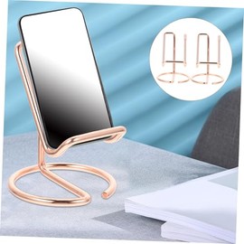 2 Piezas Soporte para Celular de Mesa Metal Resistente Compacto para Telfonos y Tabletas Estable y Porttil Rosa Dorado                                