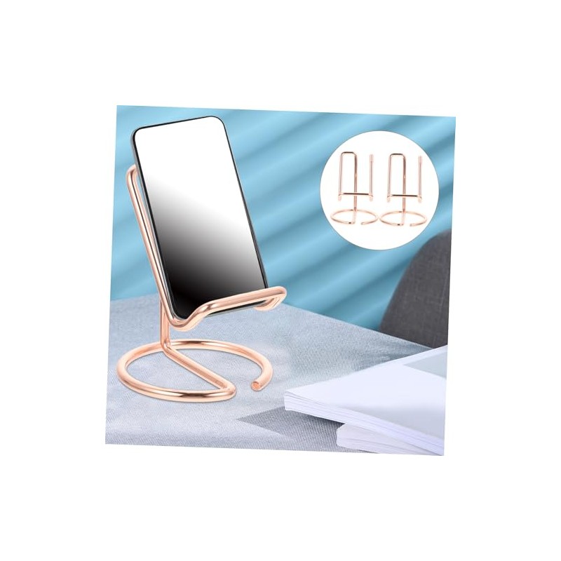 2 Piezas Soporte para Celular de Mesa Metal Resistente Compacto
