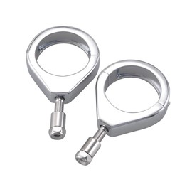 Baceyong 1pc Motorcycle Fork Indicator Brackets, 41 mm Motorbike Fork Relocation Clamps, Aluminum Motorcycle Turn Signal Mount Brackets Indicator Bracket Clamps, Chrome 41mm/1.61"