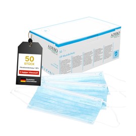 Surgical Masks Type IIR - Pack of 50 | Medical 3-Layer Disposable Masks | EN 14683 & CE Certified | BFE ≥98% | Blue | Latex Free & Hypoallergenic, Breathable