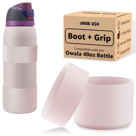 Jmoe USA Silicone Boot Sleeve + Hand Grip for Owala 40oz Water Bottle | BPA Free & Food-Grade Silicone Rubber | Protective Anti-Slip Bottom Bumper Cover | Protects Against Scratches (Dreamy Field)