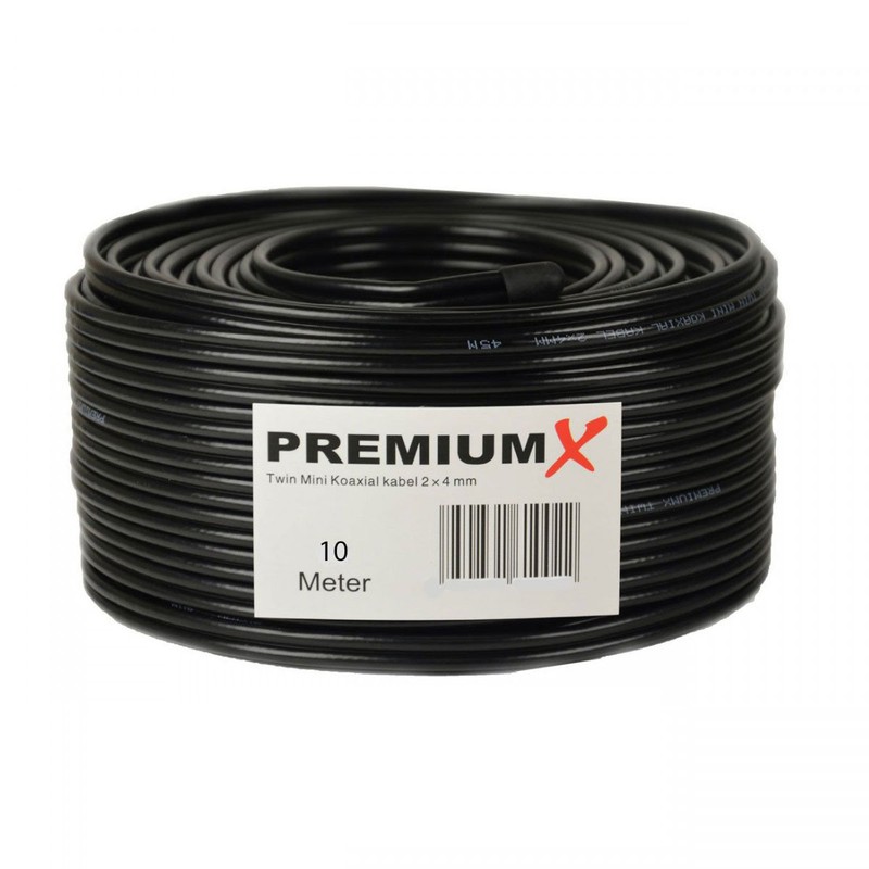 Premium X 10 m Satellite Coaxial Cable 90 dB Twin