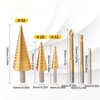 6PCS Set Step Drill Bit Set Steel 4‑12 4‑20 4‑32mm