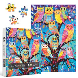 Owl Puzzles for Adults 1000 Pieces, Colorful Bird Animal Jigsaw Puzzle, Nature Animal Challenging Puzzles as Owl Bird Lovers Wall Decor