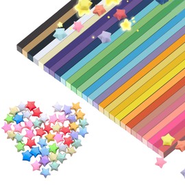 1350 Sheets Star Origami Paper Strips, 27 Colors Lucky Star Paper Strips, Double Sided Solid Color, DIY Handcrafts for Beginners, Decoration Art Crafts (27colors 1350sheets)