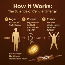 NAD Advanced Cellular Renewal - Suplemento NAD de 1200mg para soporte del envejecimiento de la piel, energía y concentración - 10 viales (1)