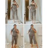 Ekouaer 2 Pack Women's Sleepwear Capri Pajama Sets Short Sleeve