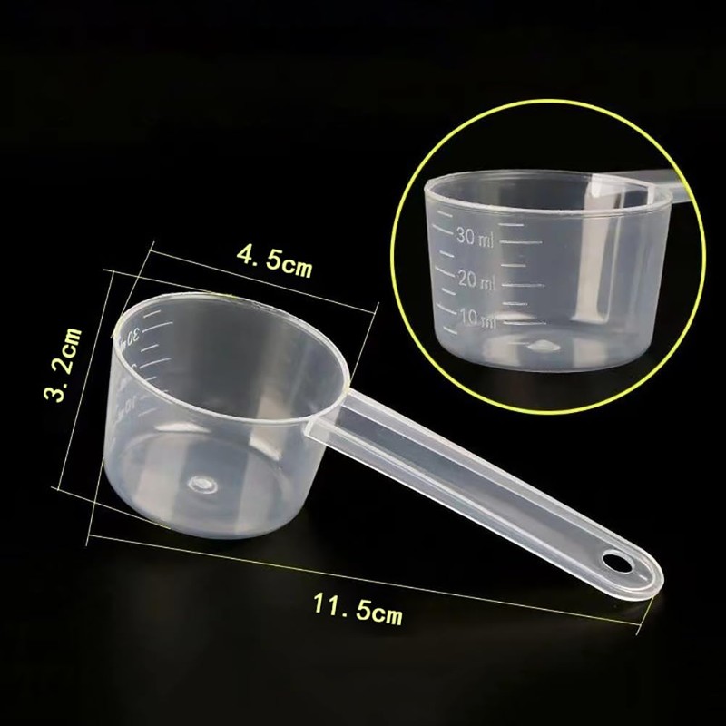 JIHUOO 4 Pcs Clear Plastic Measuring Scoops Reusable Measure Spoons