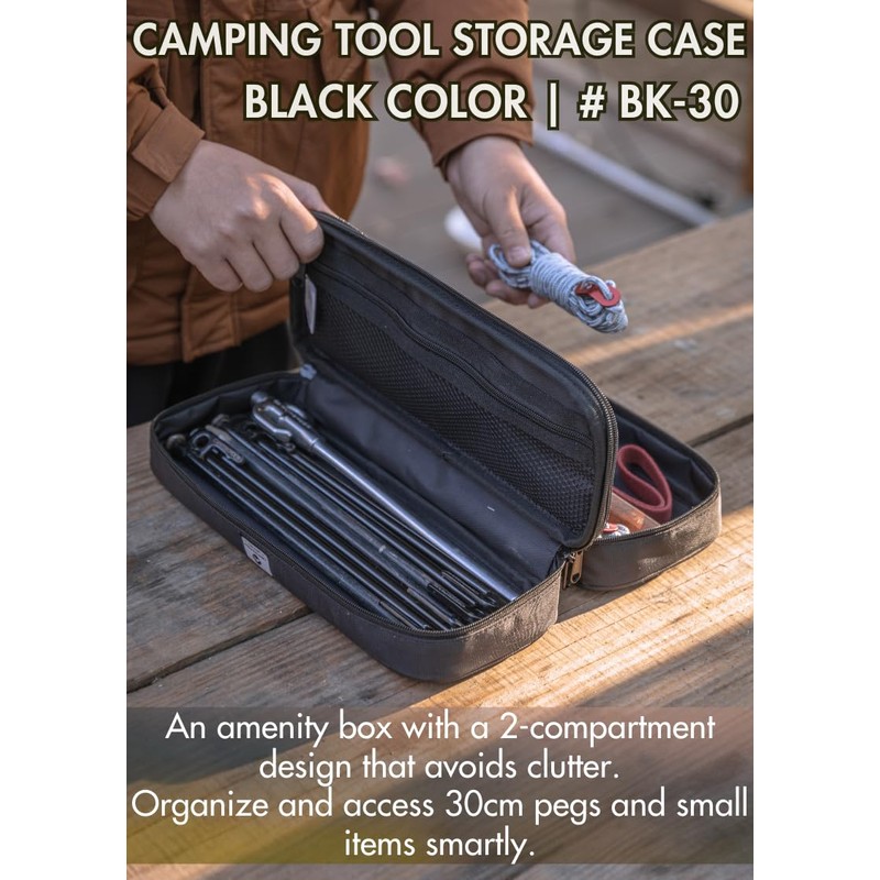 CAMPINGMOON Storage Box for Camping Outdoor Hammer Lantern Black BK-30