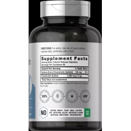 Horbäach Chondroitin Sulfate 1200mg | 120 Capsules | Non-GMO & Gluten Free | by Horbaach