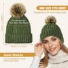 Satin Lined Beanie for Women Black Knit Winter Hats Silk