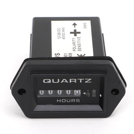 Mechanical Hour Meter DC 12V to 36V Truck Tractor Outboard Motor Operating Hour Meter Rectangular Operating Hour Meter for Engine Generator Boat Motocross