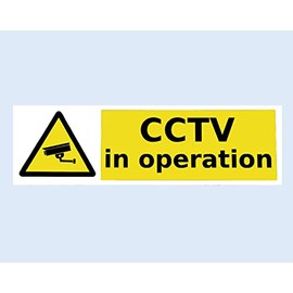 CCTV in Operarion Sticker Outdoor/Indoor Waterproof Vinyl Sticker 150 x 45 mm