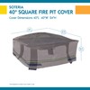 DUCKCOVERS Soteria Water-Resistant 40 Inch Square Fire Pit Cover, Outdoor