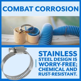 Poolzilla Stainless Steel Hose Clamp - for Pools, Spas, and Hot Tubs - Fits 1 ¼ to 2 Inch Pool Filter Connection Hoses - Rust-Free Pipe Clamp…