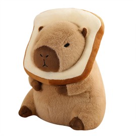 shownicer Plush Toy Capybara Cuddly Toy Stuffed Toy Kawaii Capybara Plush Cushion Toy Plush Capybara Throw Pillow Gift for Children Girls 3+ Years (Bread, 35 cm)