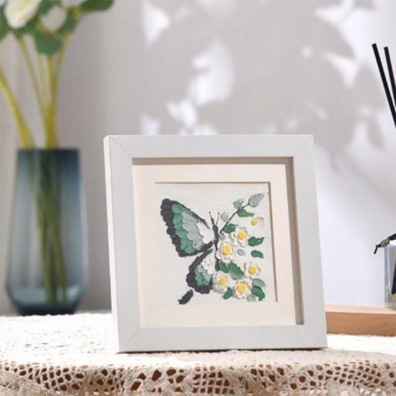 2 Pack 5×5" Photo Frames - No-Drill White MDF Square