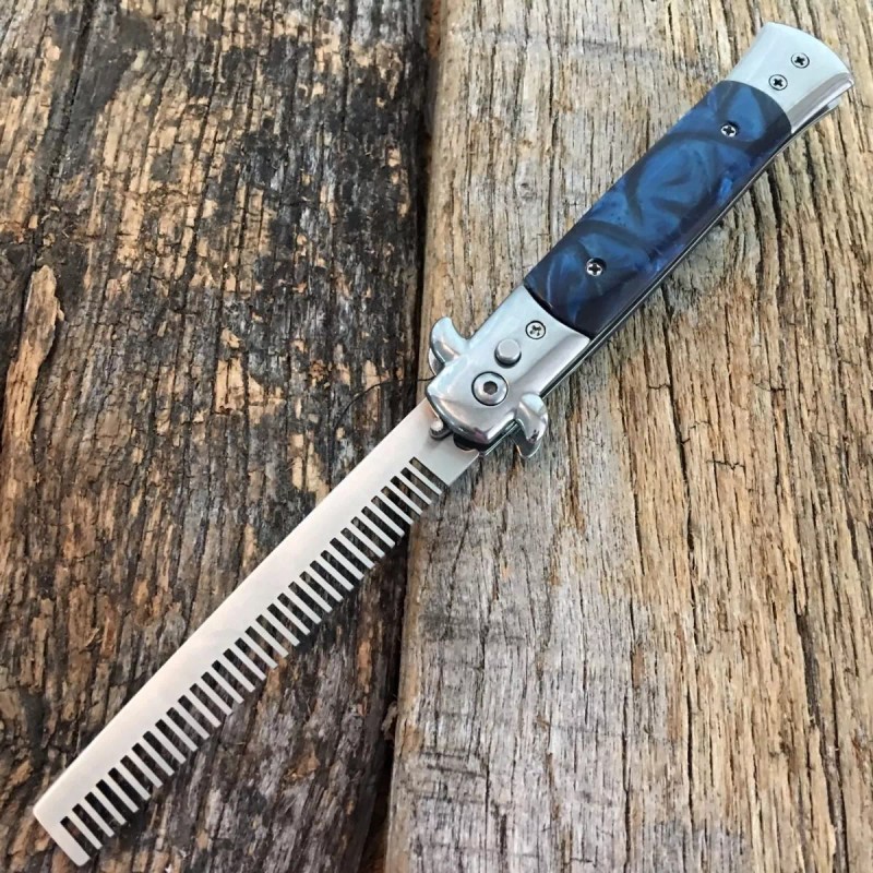 ky knives Automatic Push Button Folding Comb Switchblade Knife Looking