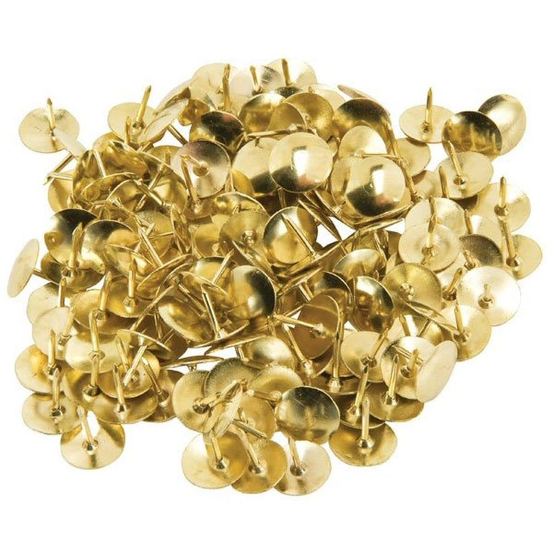 JKG® 300 x METAL DRAWING PUSH PINS - GOLD NOTICE