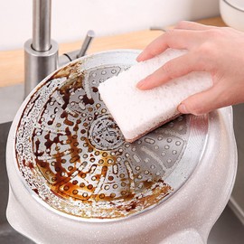 Ryichliho Natural Kitchen Scouring Pads, 12 Pieces, Double Sided Kitchen Sponge for Washing Dishes, Non-Stick Pans, for Cleaning Kitchen and Bathroom