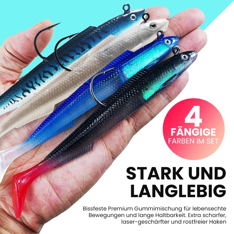Njord Kalastus Rubber fish with jig head selectable 15 cm,
