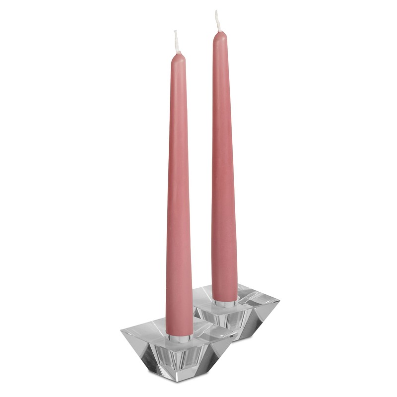 Hyoola Tall Taper Candles - 10 Inch Rose Pink Unscented