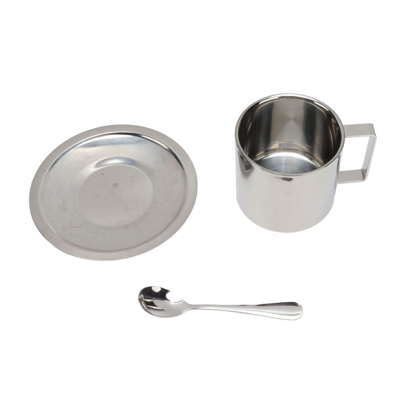 Stainless Steel Coffee Cup Set Double Walled Rustproof Modern Latte